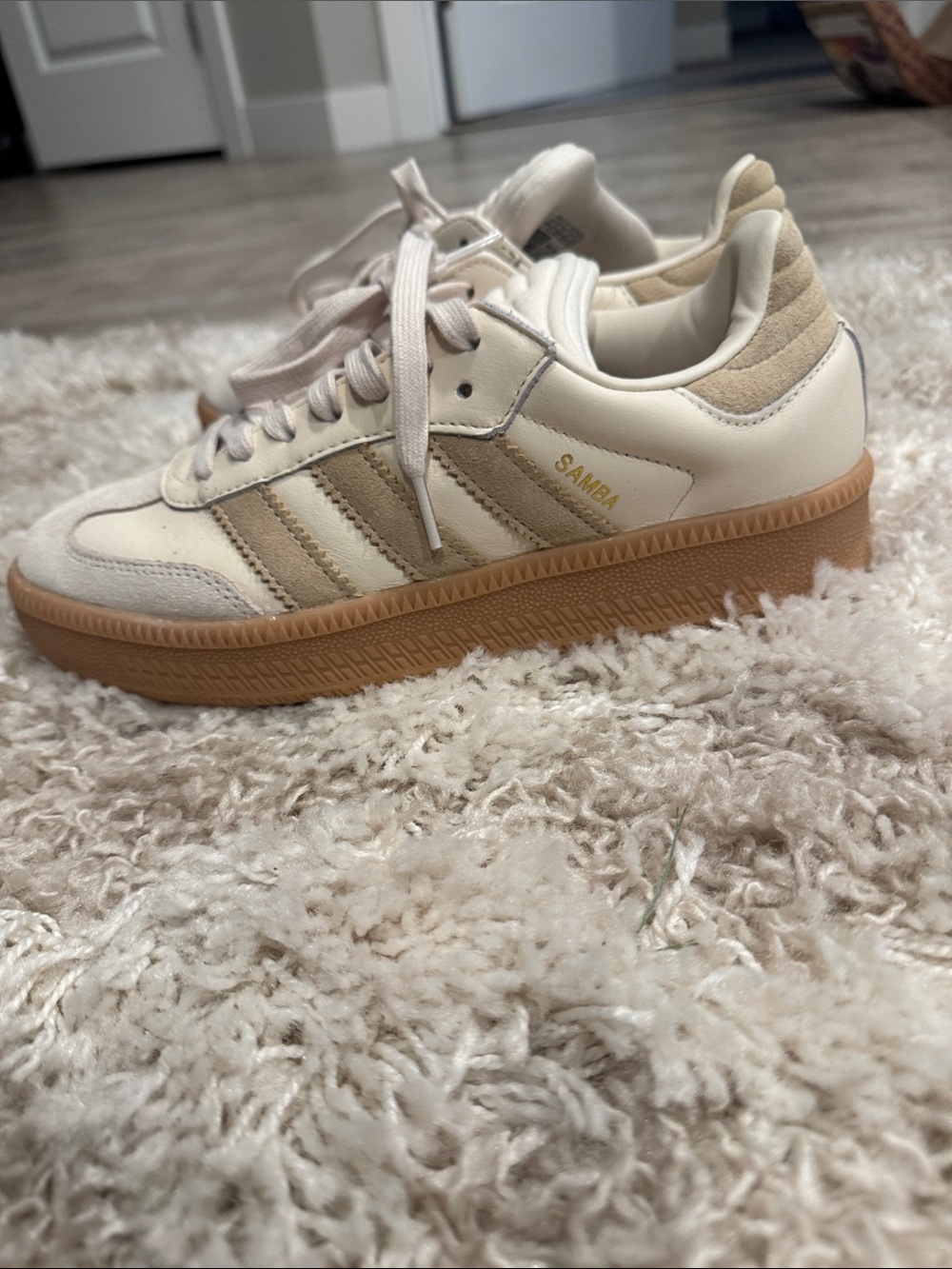 adidas Women’s Cream and Gum Platform Samba Sneakers